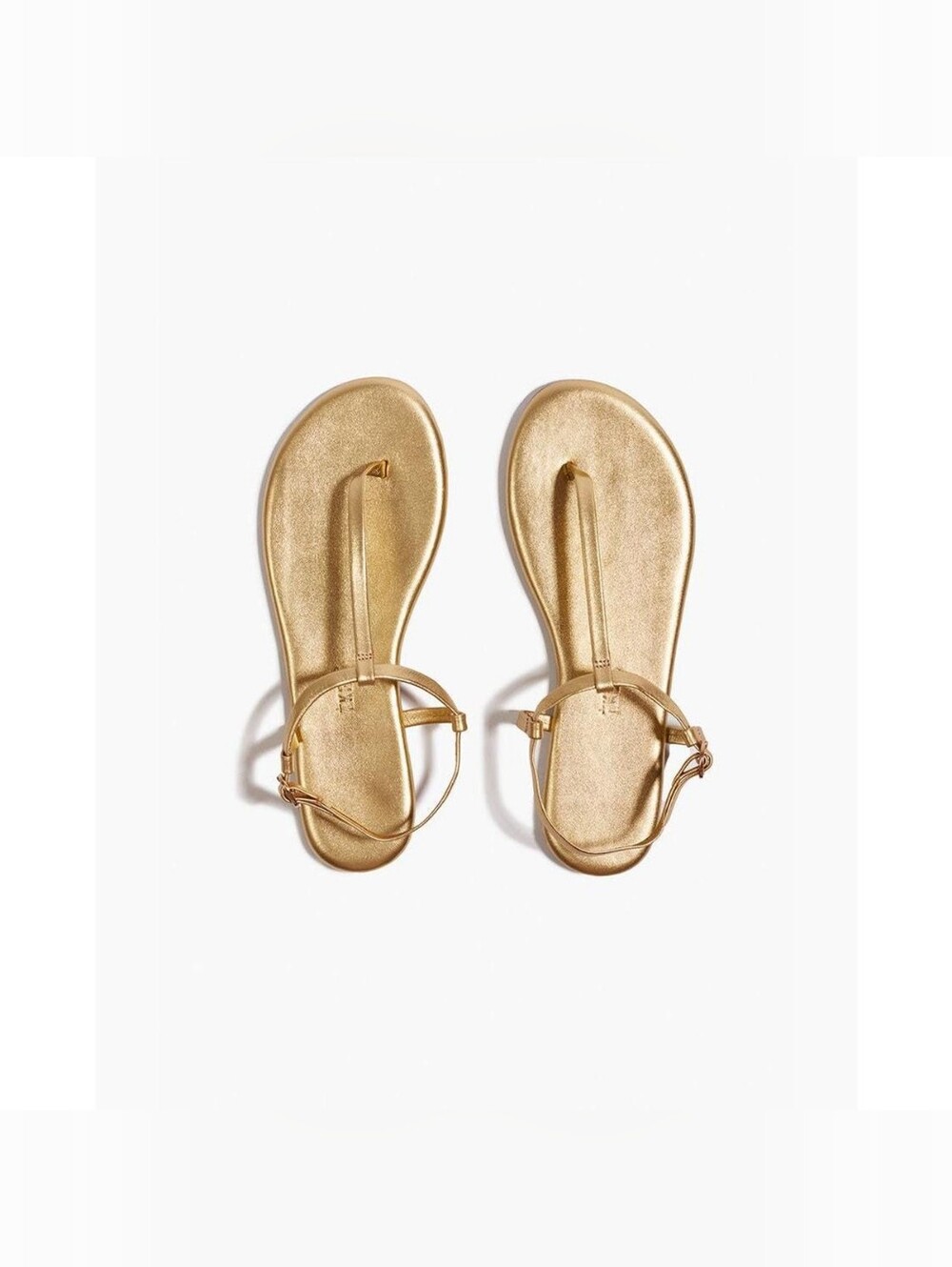 TKEES Shimmer Strap Gold Flat Sandals